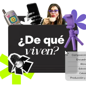 Portada del curso ¿De qué viven?, sobre foto y video con celular